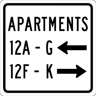 retroreflective hallway corridor directional sign