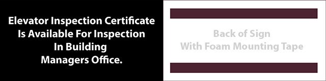 elevator inspection certificate