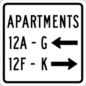 retroreflective hallway corridor directional sign
