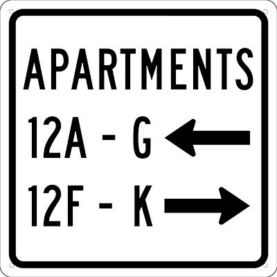 retroreflective hallway corridor directional sign