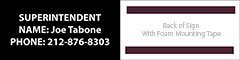 HMC 27 2053 Janitor Name Address Sign