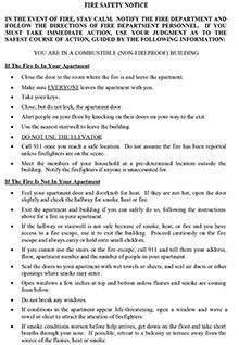 408-02 Fire Safety Notice Combustible